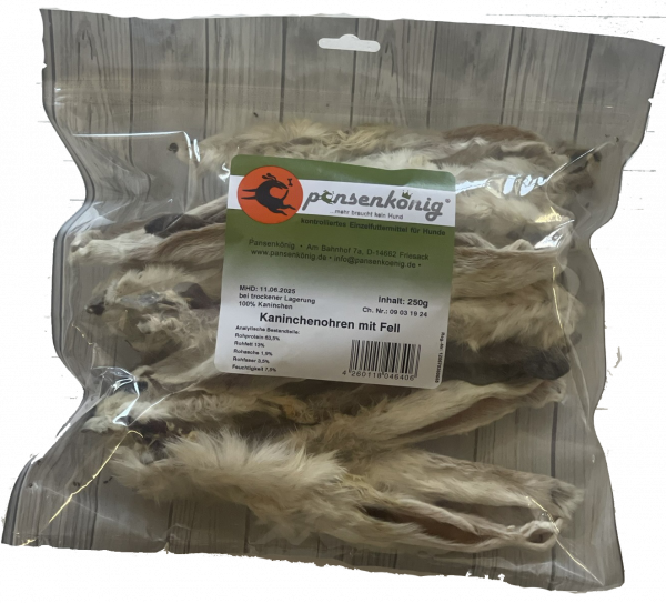 Kaninchenohren  mit  Fell   250g